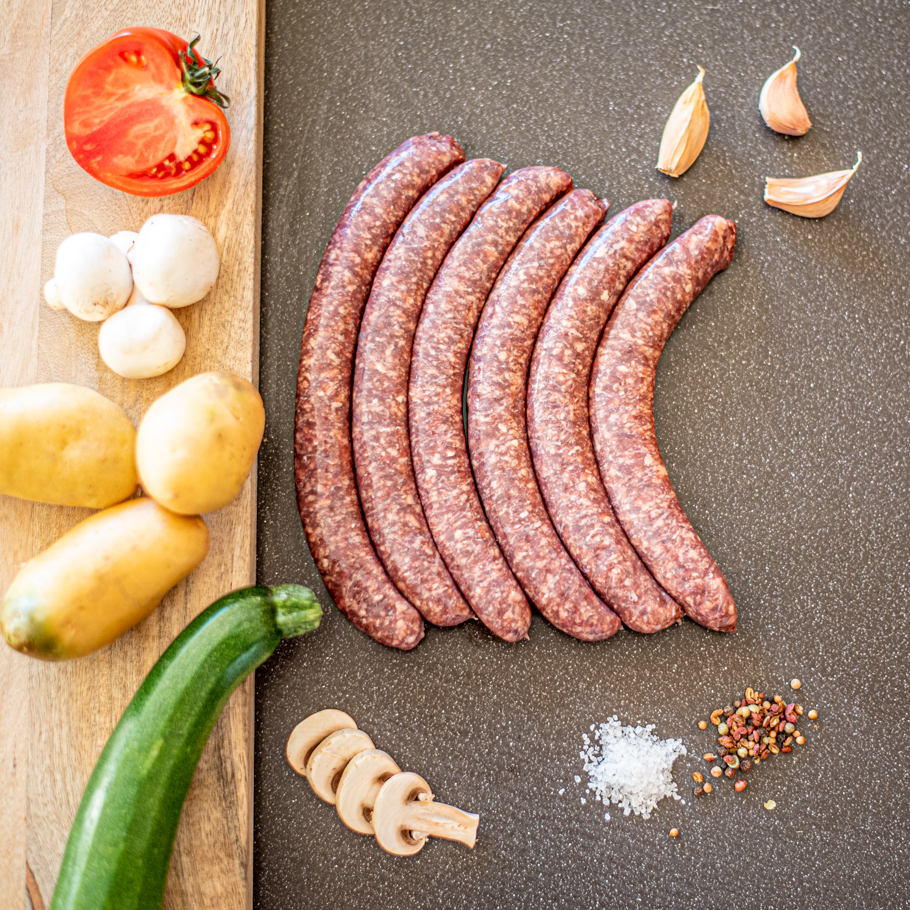 Paquet de 6 saucisses de boeuf “Nature” - Boeuf à la ferme