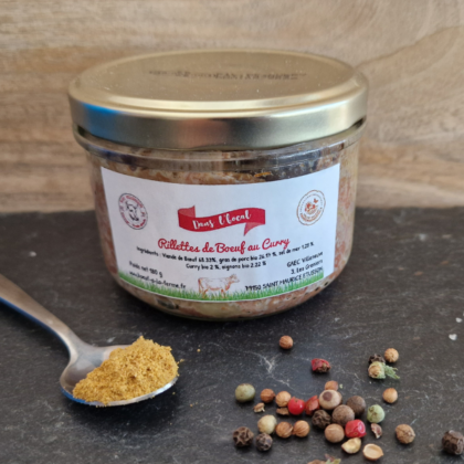 Bocal de rillettes de boeuf au curry - Producteur GAEC Villeneuve